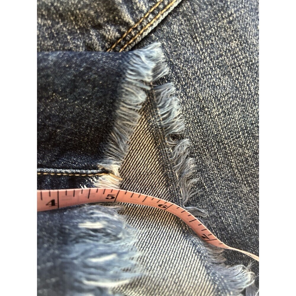 Kancan Distressed High Rise Frayed Hem Relaxed Denim Girlfriend Shorts 13/30 - Picture 7 of 11